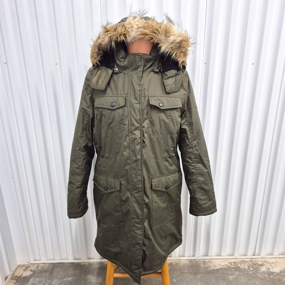Antarctic Adventures Expedition Women's Jacket Faux Fur Detachable Hood Sixe XL
